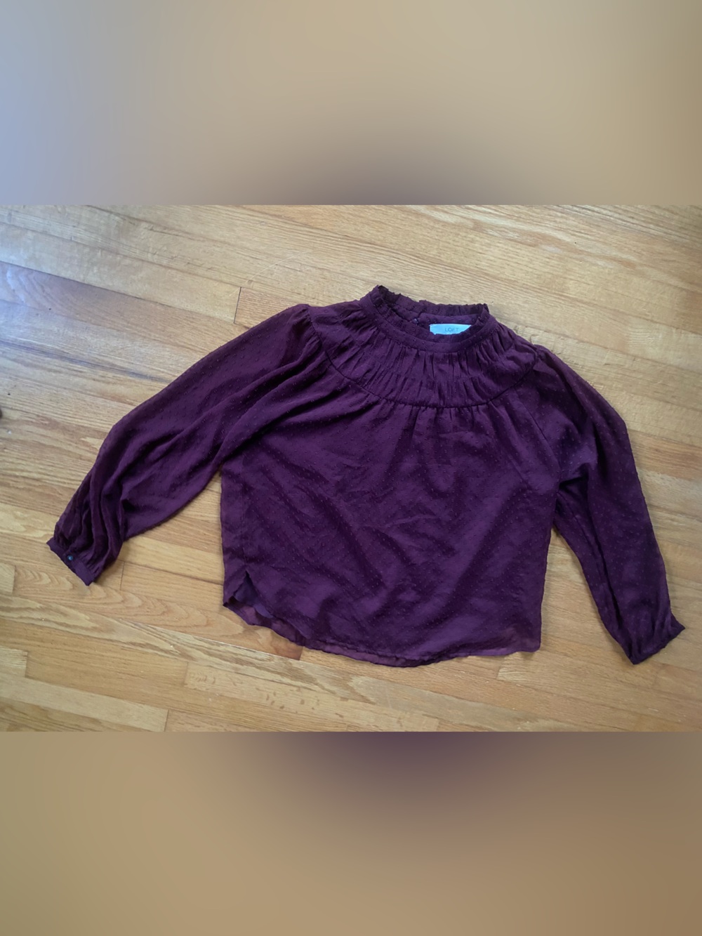 Women’s Plum Button-Back Long Sleeve Blouse